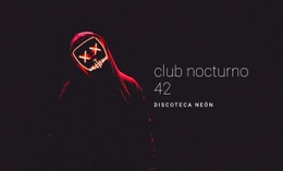 Página De Inicio Del Producto Para Club Nocturno De Neón