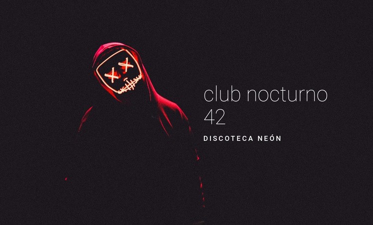 Club nocturno de neón Página de destino