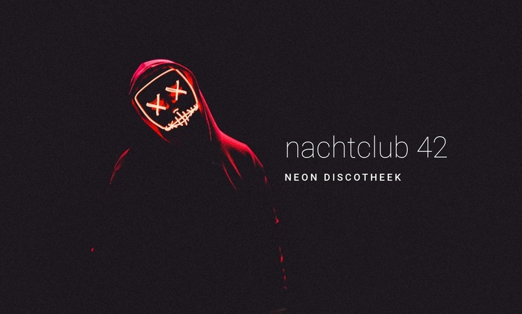 Neon nachtclub Bestemmingspagina