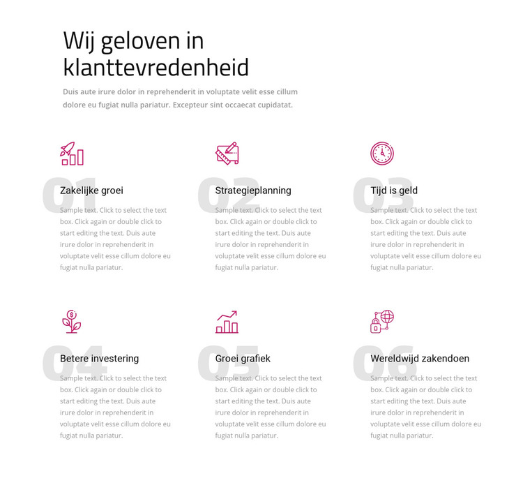 Wij geloven in klanttevredenheid HTML-sjabloon