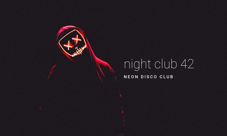 Neon night club One Page Template