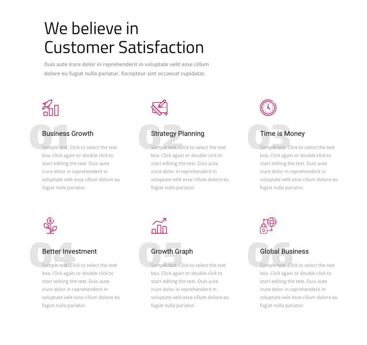 We believe in customer satisfaction One Page Template
