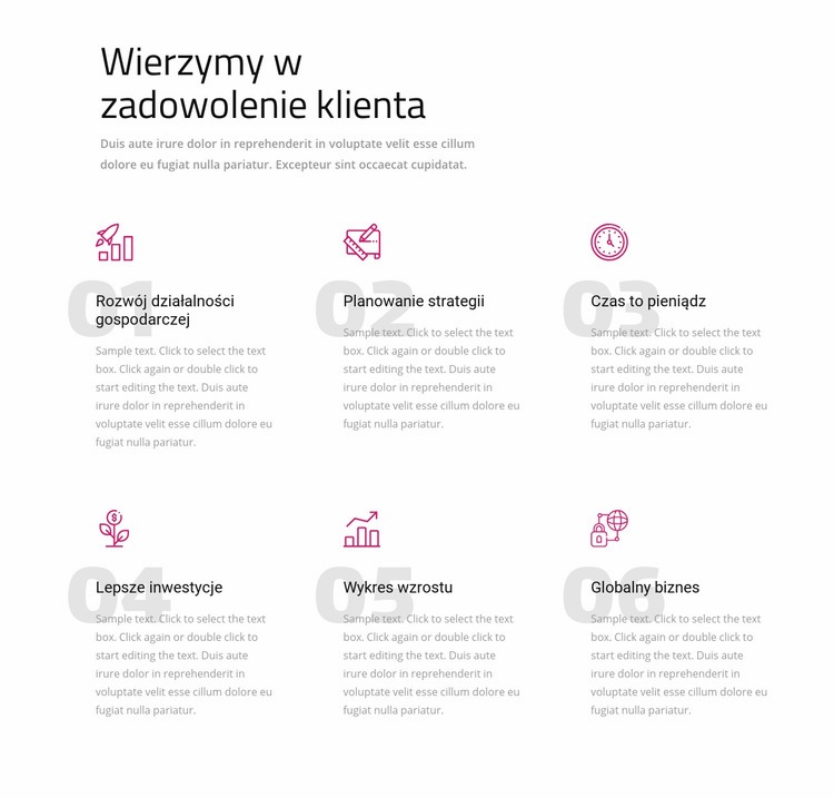 Wierzymy w satysfakcję klienta Kreator witryn internetowych HTML