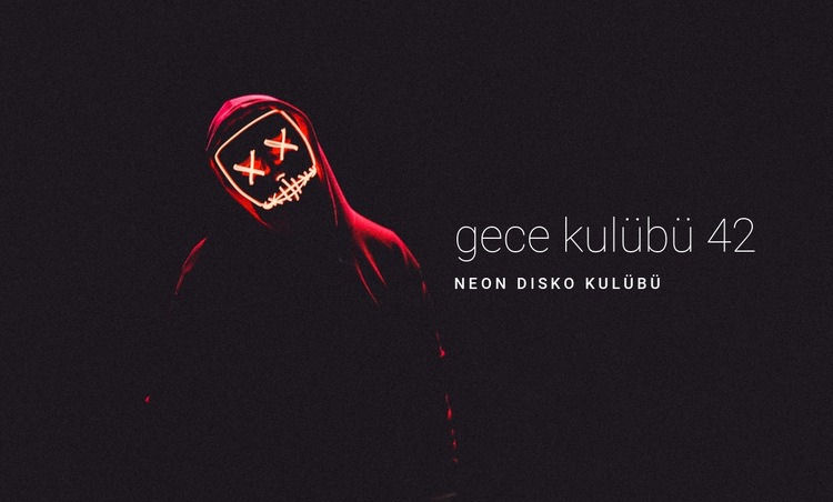 Neon gece kulübü Açılış sayfası