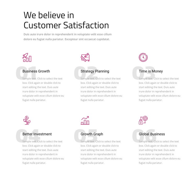 We believe in customer satisfaction Web Page Design