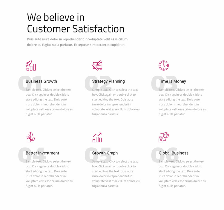 We believe in customer satisfaction Website Builder Templates