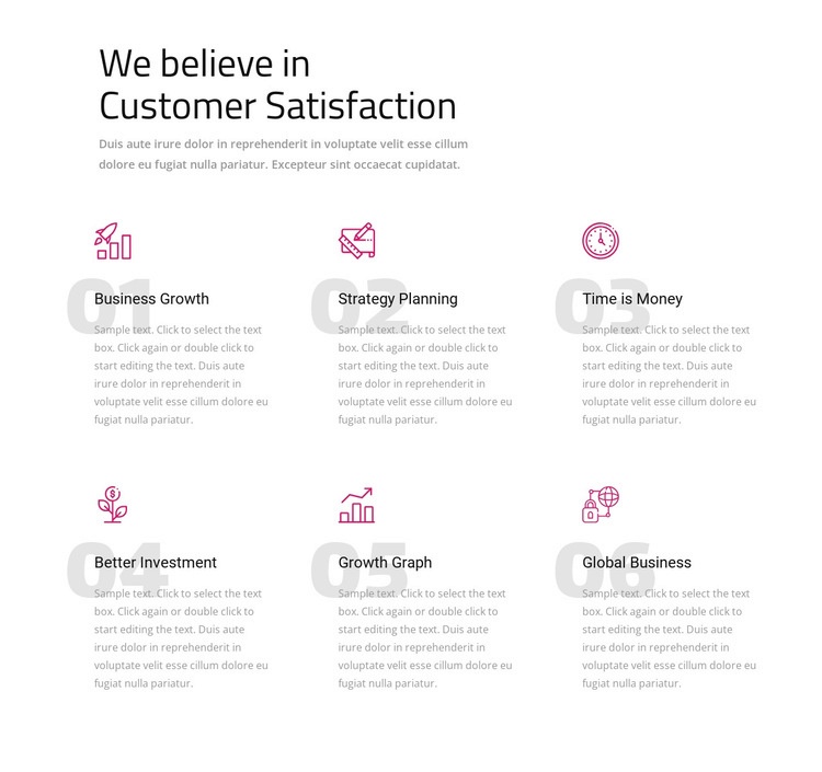 We believe in customer satisfaction Wix Template Alternative