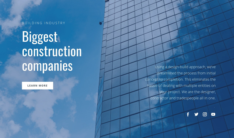 Biggest construction companies  Homepage Design