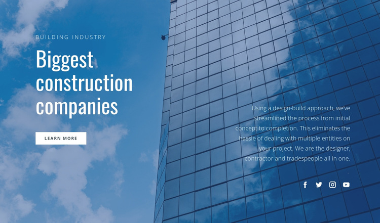 Biggest construction companies  HTML5 Template