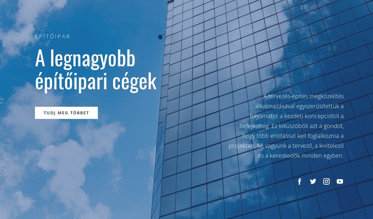 A legnagyobb építőipari cégek CSS sablon