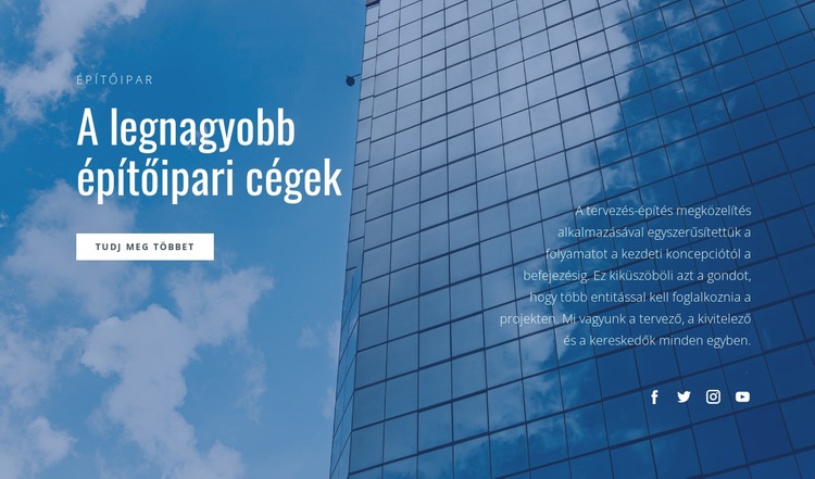 A legnagyobb építőipari cégek HTML Sablon