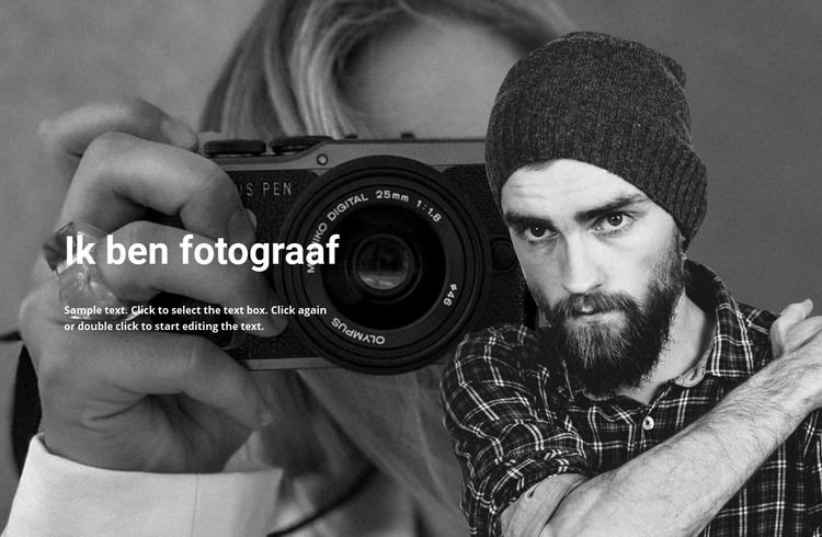 Fotograaf en zijn werk Sjabloon voor één pagina
