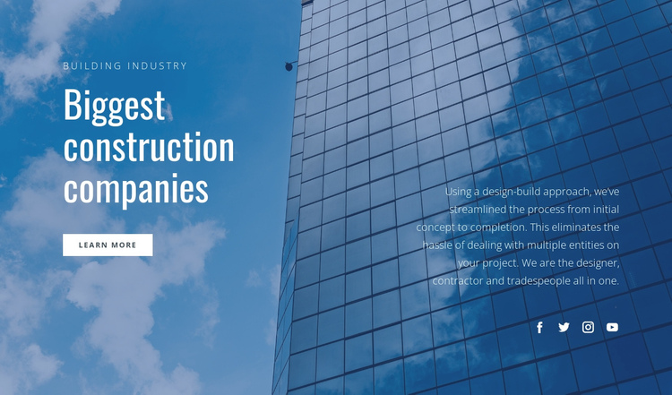 Biggest construction companies  One Page Template