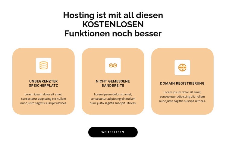 Drei Punkte Landing Page