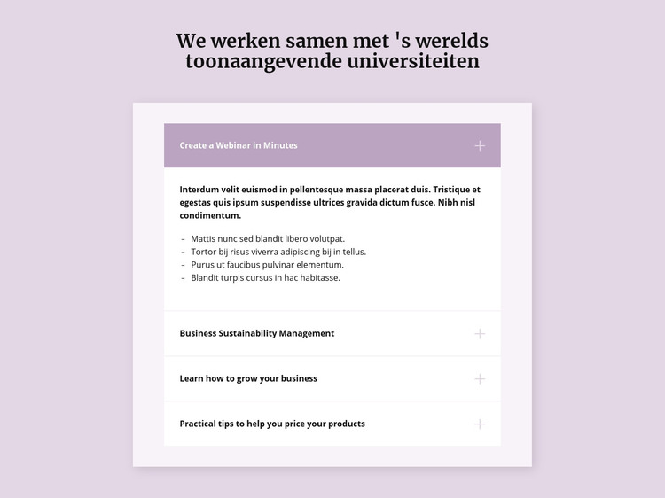 Populaire vragen en antwoorden HTML-sjabloon