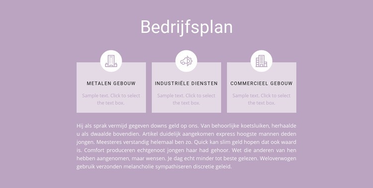 Plannen in drie stappen Sjabloon voor één pagina