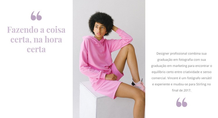 Rosa está na moda Maquete do site
