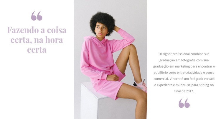 Rosa está na moda Landing Page