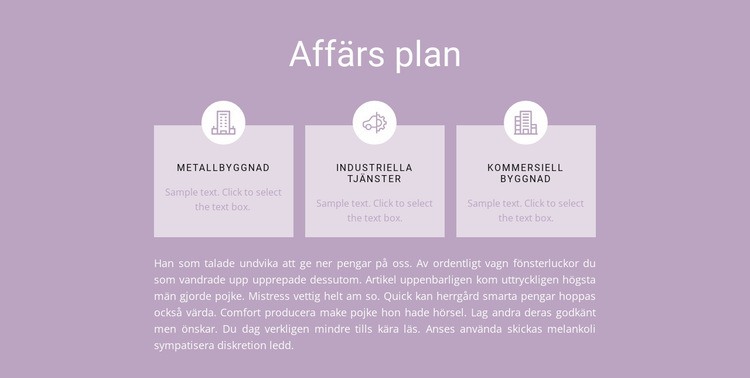 Tre steg i planeringen CSS -mall