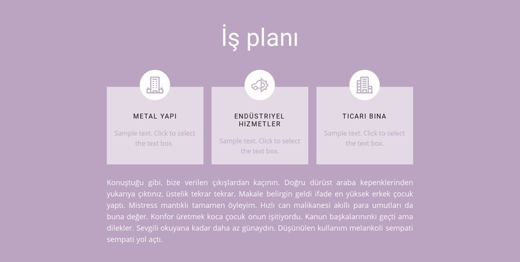 Planlamanın üç adımı Bir Sayfa Şablonu