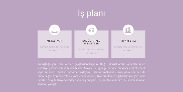 Planlamanın üç adımı Web Sitesi Şablonu