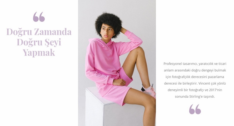 Pembe moda Web sitesi tasarımı