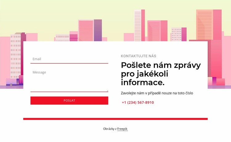 Pošlete nám zprávy pro jakékoli informace Šablona