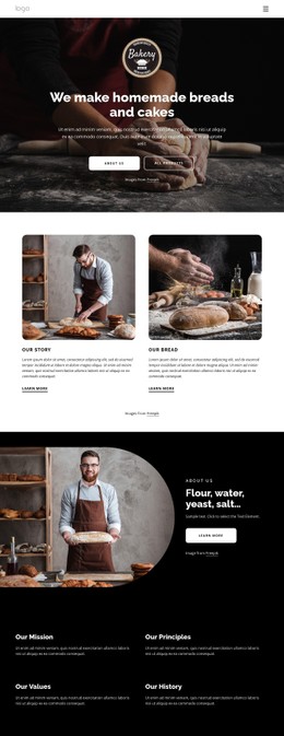 We Make Homemade Breads Single Page Website