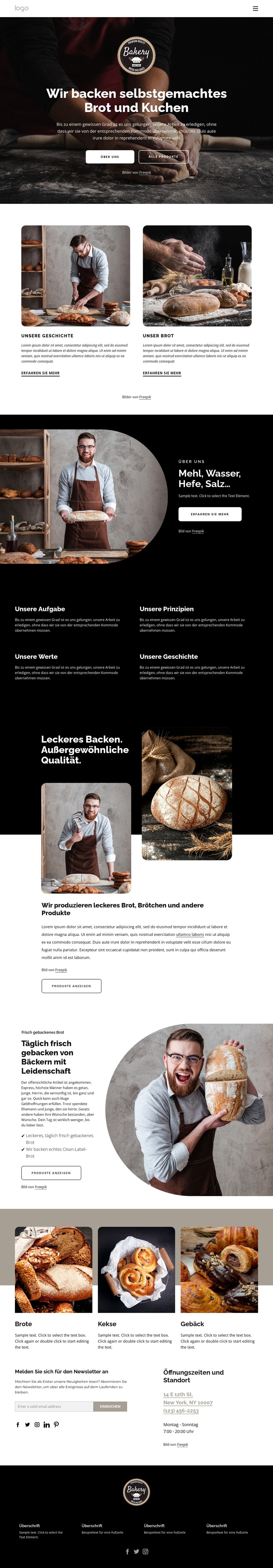 Wir backen selbstgebackenes Brot CSS-Vorlage