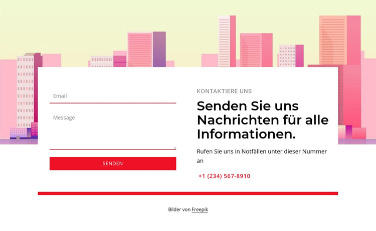 Senden Sie uns Nachrichten für alle Informationen HTML-Vorlage