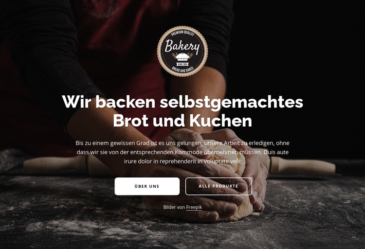 Handgefertigtes traditionelles Brot Website-Vorlage