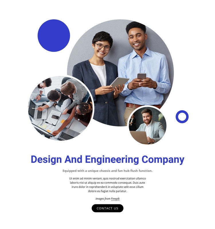 Design and engineering company Homepage Design