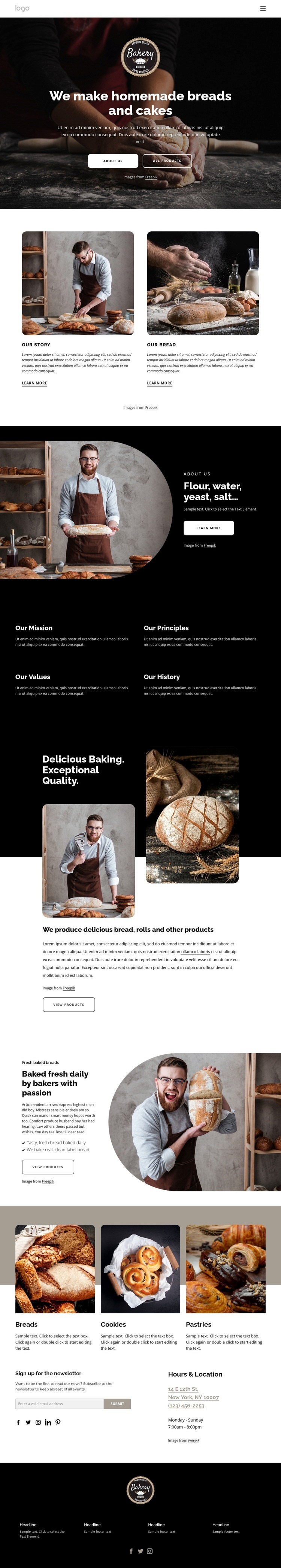 We make homemade breads Homepage Design