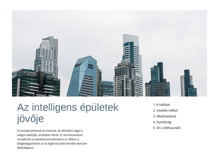 Az intelligens épületek jövője HTML Sablon