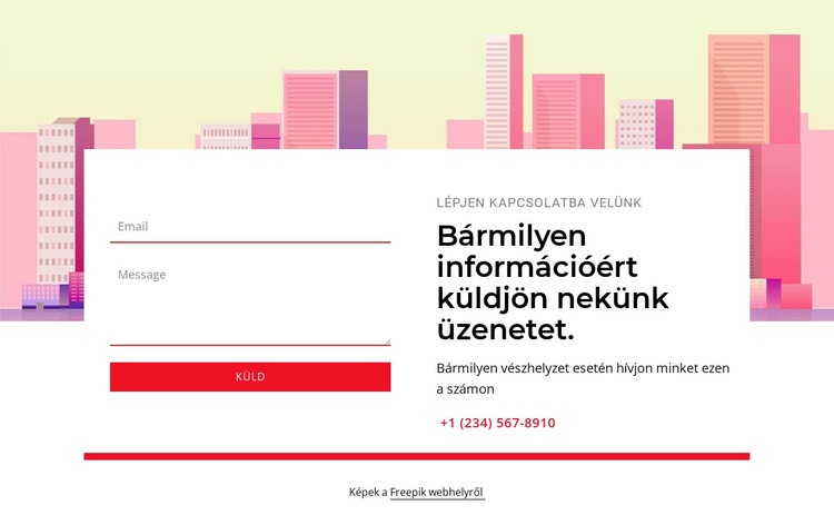 Bármilyen információért küldjön nekünk üzenetet Weboldal sablon