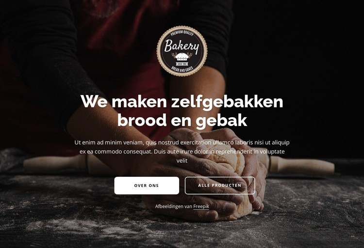 Handgemaakt traditioneel brood Website mockup