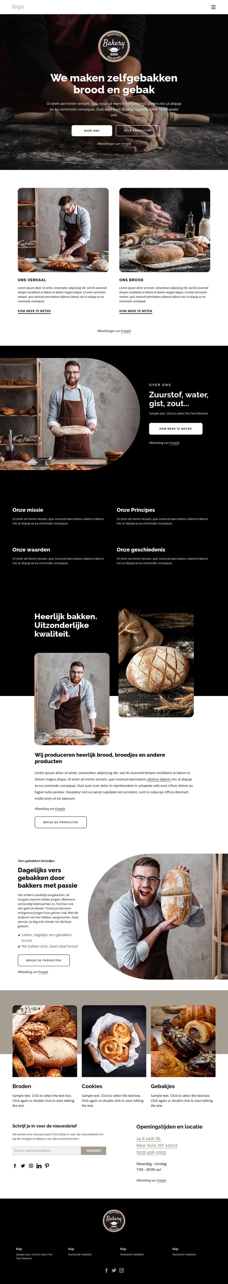 Wij maken zelfgebakken brood Website ontwerp