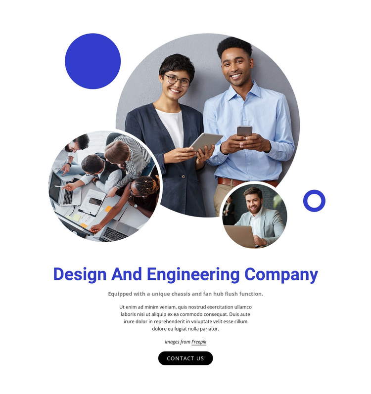 Design and engineering company One Page Template
