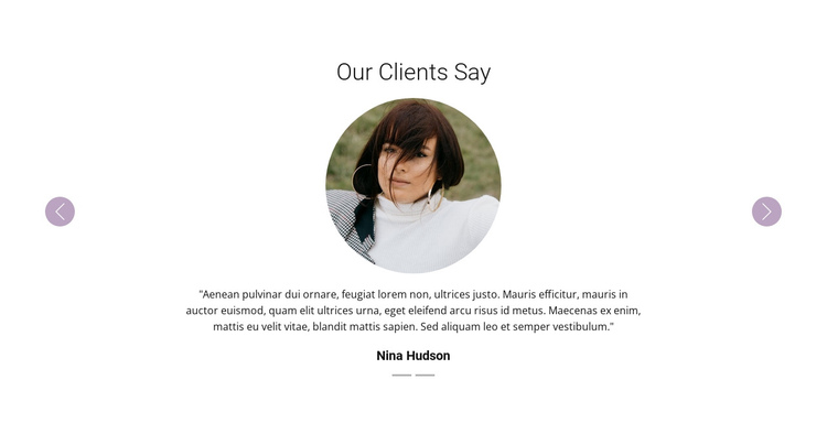 Slider with testimonials One Page Template