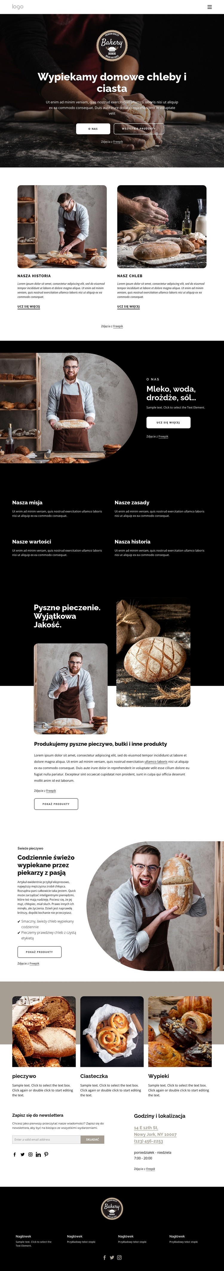 Robimy domowe chleby Makieta strony internetowej