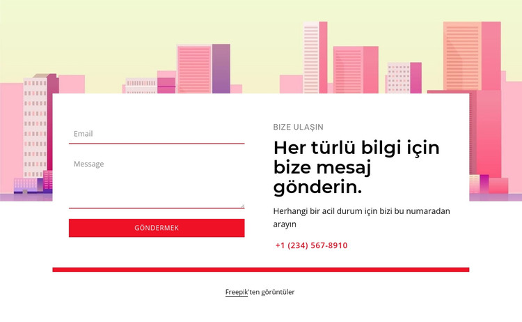 Herhangi bir bilgi için bize mesaj gönderin HTML Şablonu