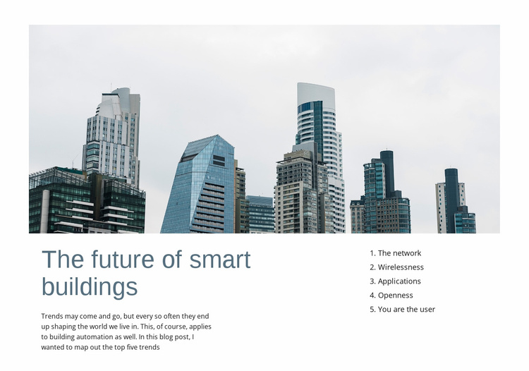 Future of smart buildings  Website Template