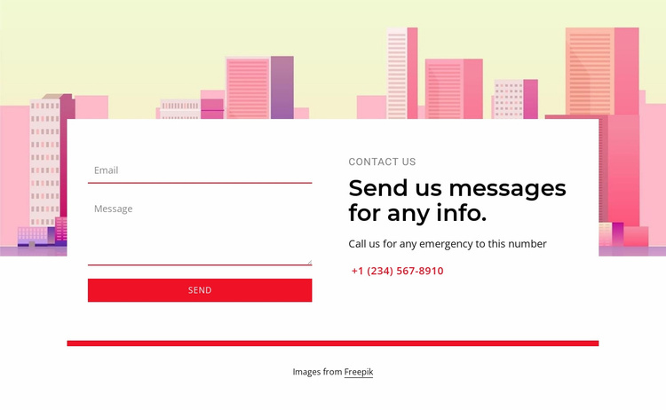Send us messages for any info Landing Page
