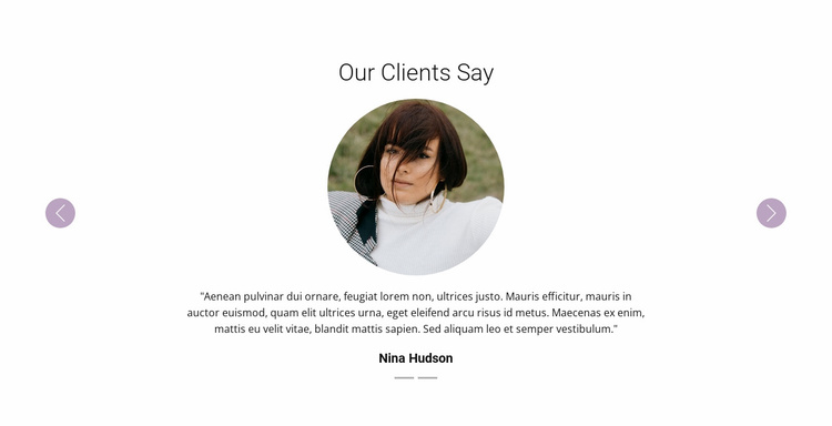 Slider with testimonials eCommerce Template