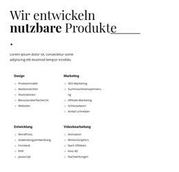 Wir Bauen Brauchbare Produkte – Mehrzweck-Produkte