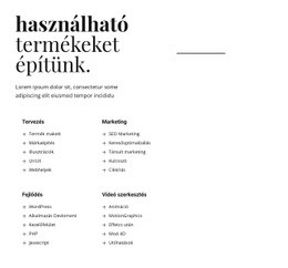 Exkluzív Webhelytervezés Használható Termékeket Gyártunk Számára