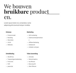 Responsieve HTML Voor Wij Bouwen Bruikbare Producten