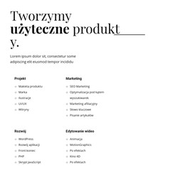 Tworzymy Produkty Użytkowe - Darmowy Szablon Strony Internetowej
