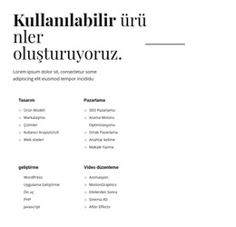 Kullanılabilir Ürünler Üretiyoruz - Açılış Sayfası