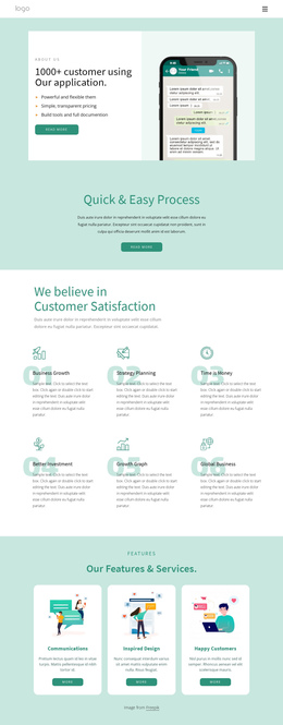 1000+ Customers Using Our Application - One Page Design